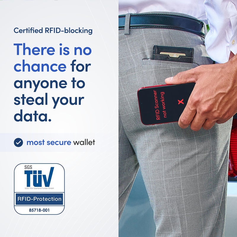 TRAVANDO Mens Wallet with Money Clip AUSTIN RFID Blocking Bifold Credit Card Holder for Men with Gift Box - Image 4